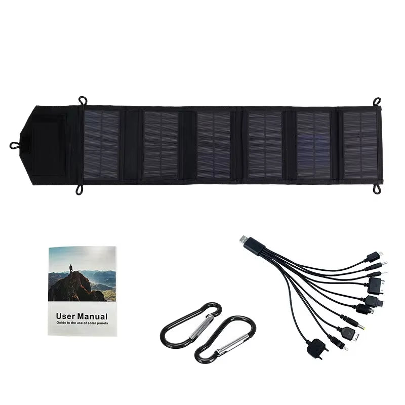 6-Fold 800W Foldable Solar Panel 20W/H Portable Solar Panels Charger USB 5V DC Full Time Power Solar Panel Mobile Power Supply