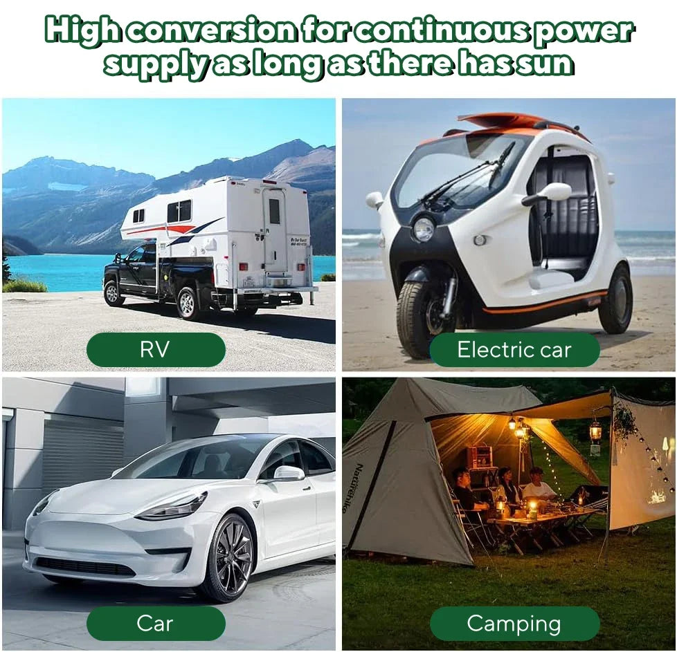 1000W Solar Panel 12V Solar Cell 10A-100A Controller Solar Plate Kit for Phone RV Car Caravan Home Camping Outdoor Battery