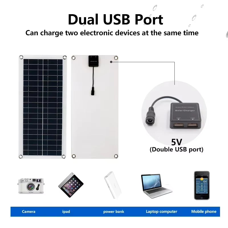 1000W Solar Panel 12V Solar Cell 10A-100A Controller Solar Plate Kit for Phone RV Car Caravan Home Camping Outdoor Battery