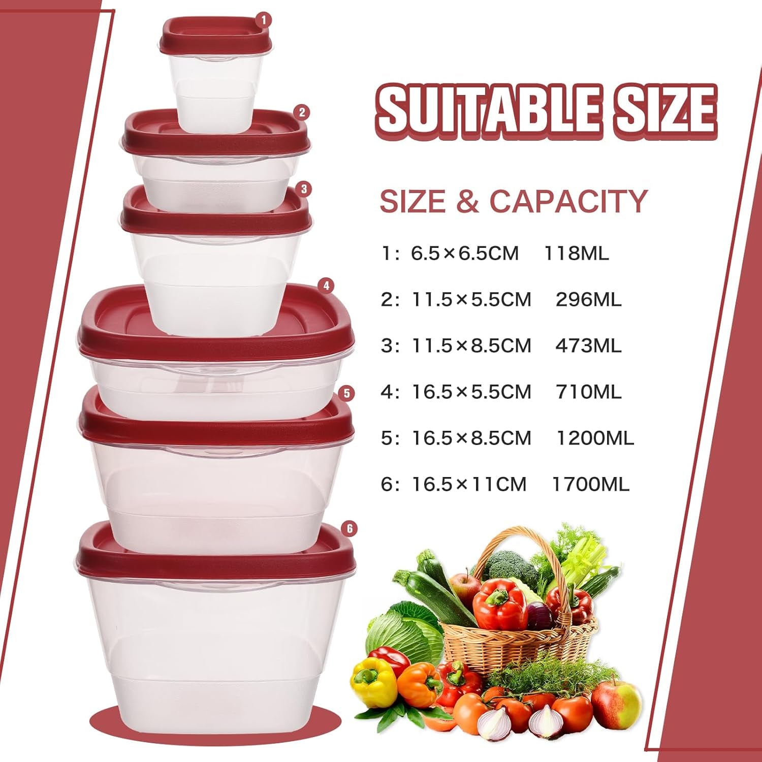 Rainberg 50 PCS Food Storage Set, Food Storage Containers, Cereal Storage Contai