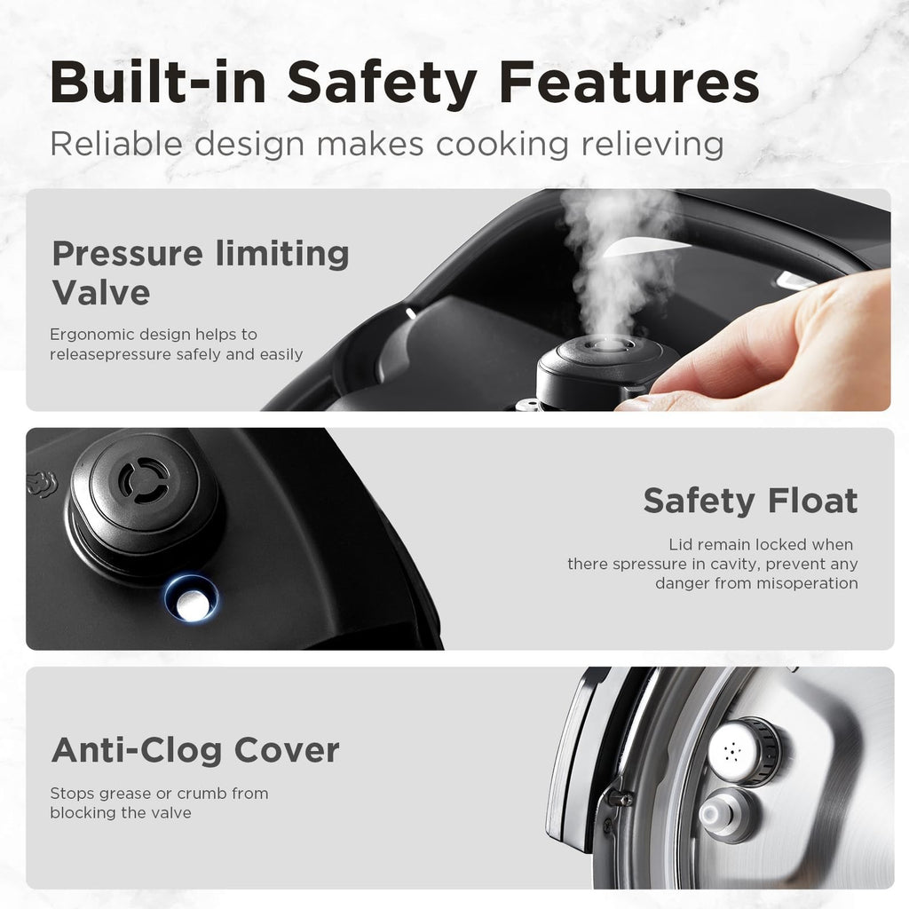 Midea Pressure Cooker Midea Pressure Cooker with 12 Presets and 7.6L Multi Cooke