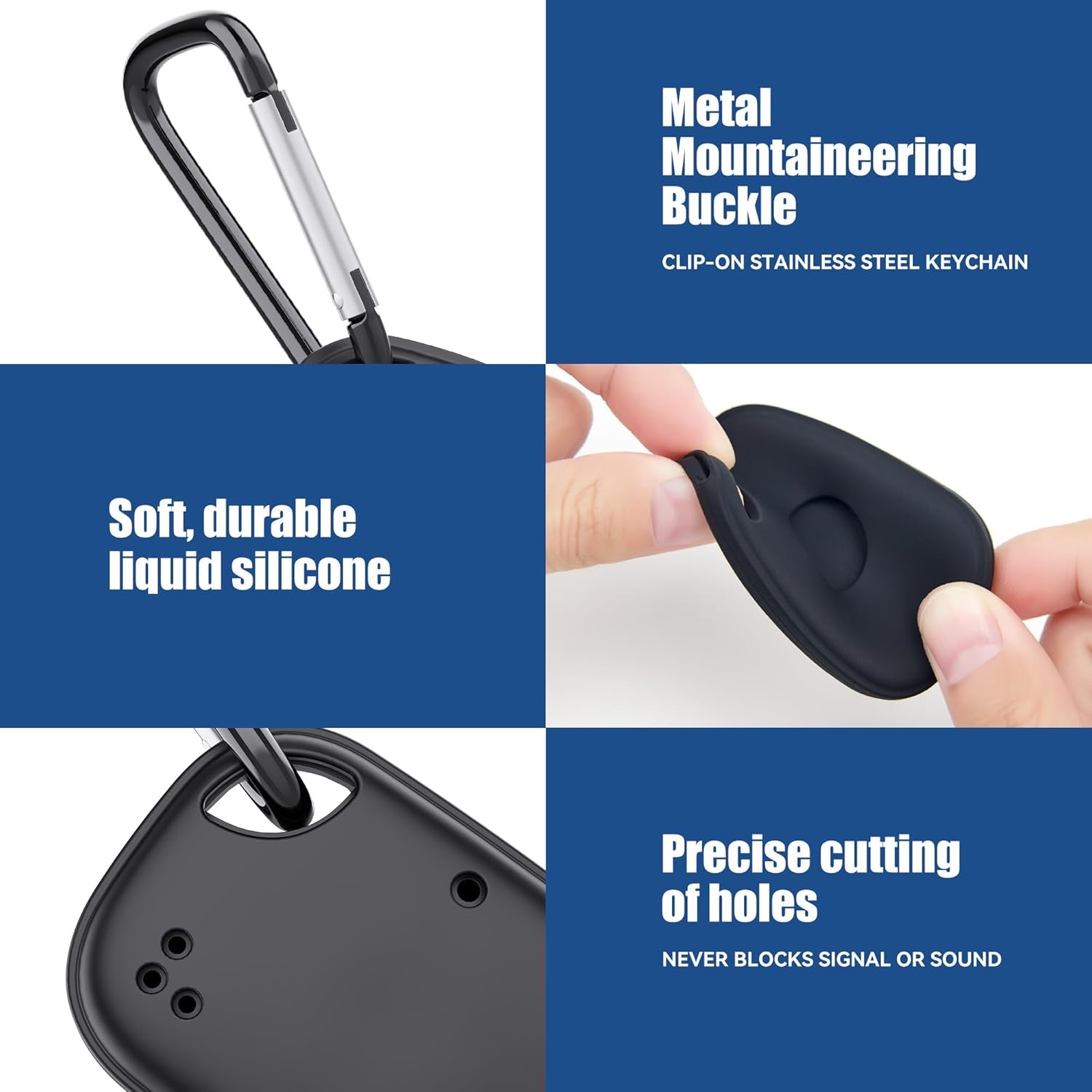 Case for Tile Life360 Pro (2024) Bluetooth Tracker with Keychain 2-Pack, Soft Silicone Cover Holder Key Ring Clip for Tile GPS Item Itag Finders Accessories, for Pet, Bags, Kids, Keys, Luggage