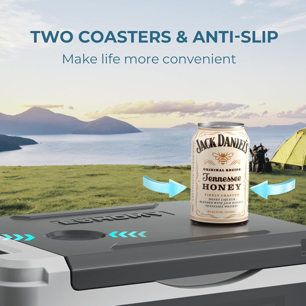 EUHOMY 10L Car Fridge Freezer (-20℃~20℃) - 12/24V DC & 110-240V AC Compressor