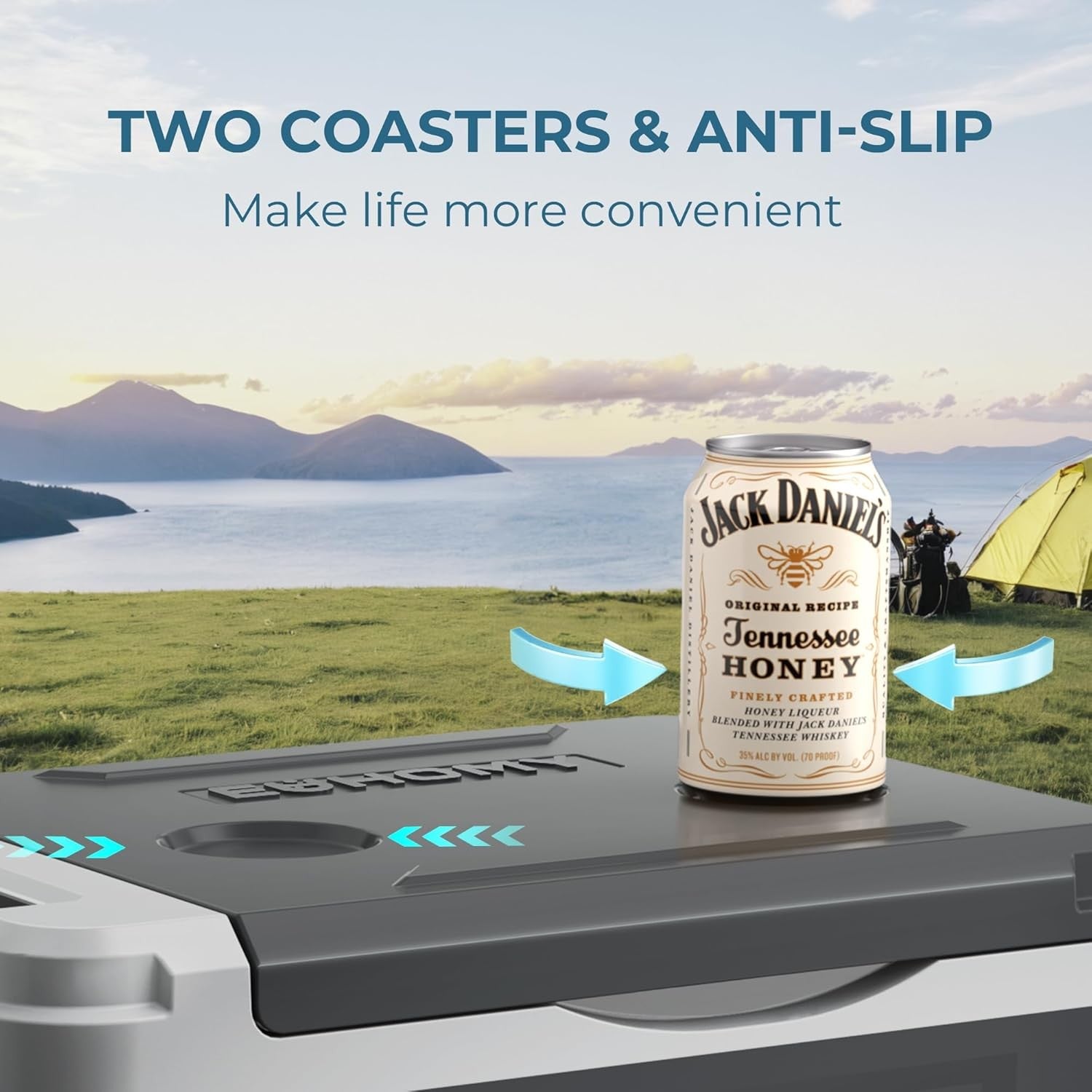 EUHOMY 10L Car Fridge Freezer (-20℃~20℃) - 12/24V DC & 110-240V AC Compressor