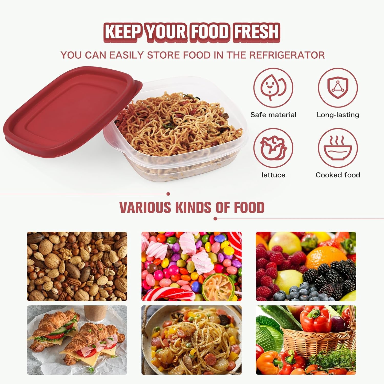 Rainberg 50 PCS Food Storage Set, Food Storage Containers, Cereal Storage Contai