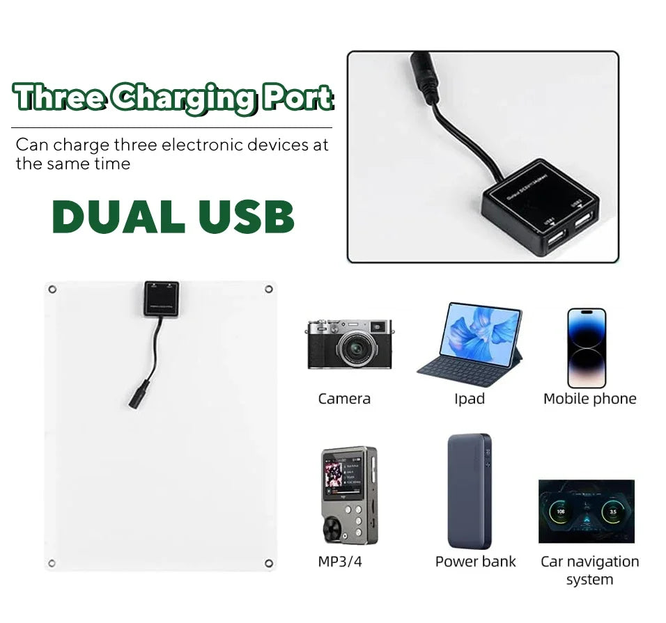 1000W Solar Panel 12V Solar Cell 10A-100A Controller Solar Plate Kit for Phone RV Car Caravan Home Camping Outdoor Battery