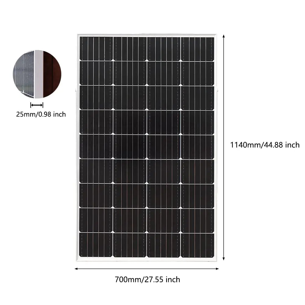 200W Glass Solar Panel and 150W Rigid Photovoltaic Solar Panel System for Balcony Home Charging Battery Outdoor Power Supply