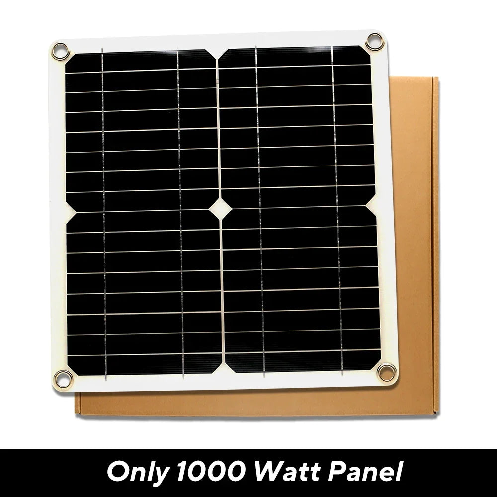 1000W Solar Panel 12V Solar Cell 10A-100A Controller Solar Plate Kit for Phone RV Car Caravan Home Camping Outdoor Battery