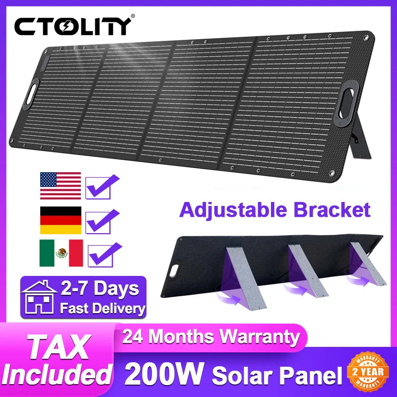 ETFE 200W Foldable Solar Panels Cell 20.5V Portable Solar Charging Panel Complete Kit for Outdoor Tourism Camping Power Station