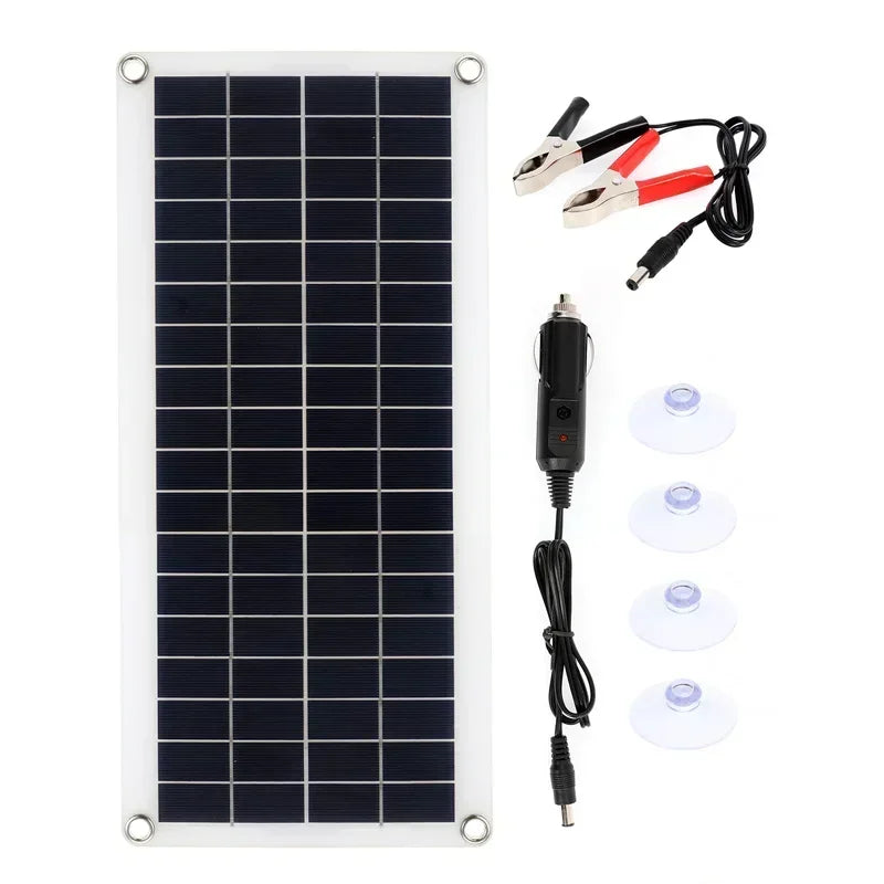 20W-1000W Solar Panel 12V Solar Cell 10A-100A Controller Solar Plate Kit for Phone RV Car Caravan Home Camping Outdoor Battery