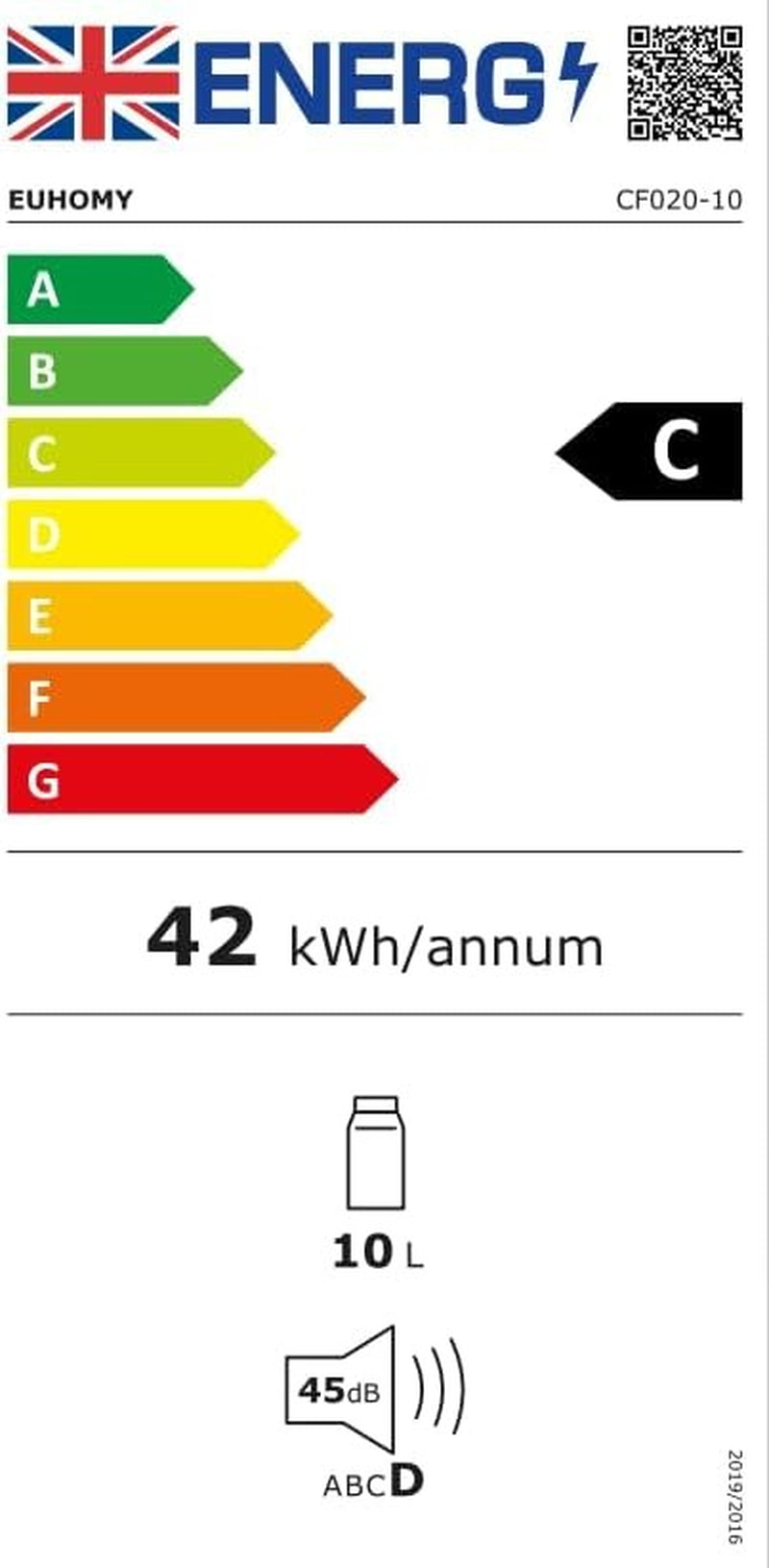 EUHOMY 10L Car Fridge Freezer (-20℃~20℃) - 12/24V DC & 110-240V AC Compressor