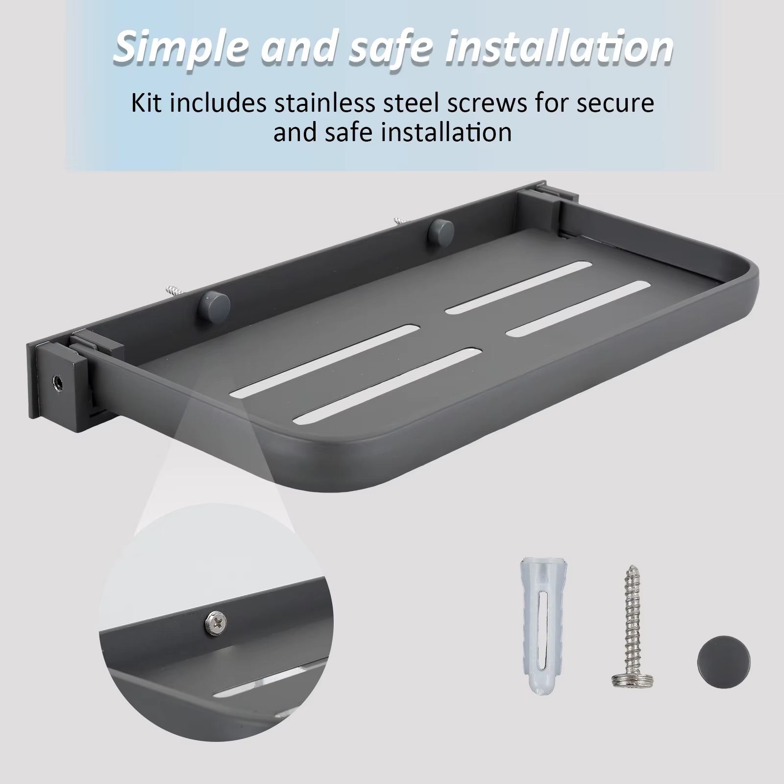 2Pcs RV Foldable Shelf Space Saving Organizer Aluminum Wall Storage Rack RV Floating Shelf Easy to Install Car Accessories