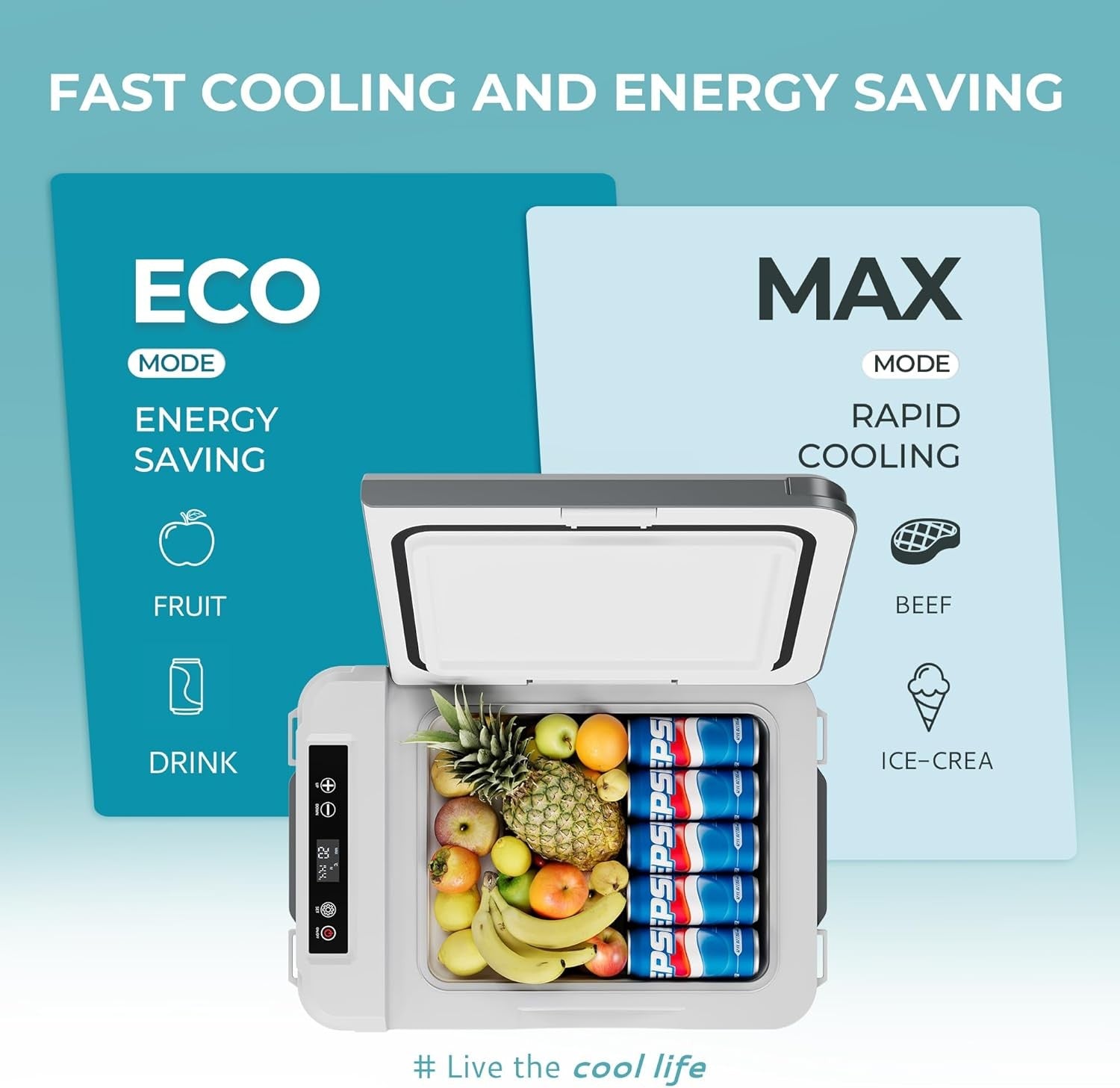 EUHOMY 10L Car Fridge Freezer (-20℃~20℃) - 12/24V DC & 110-240V AC Compressor