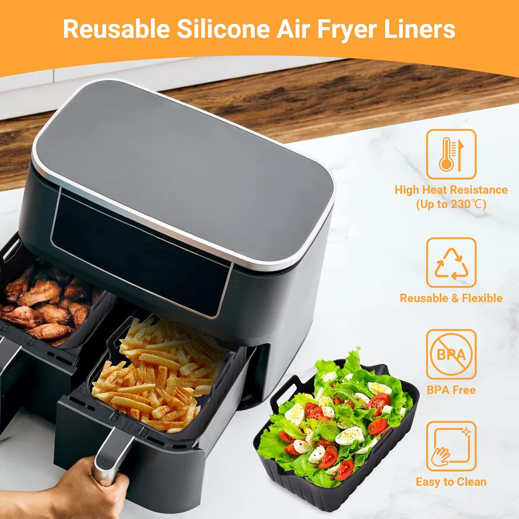 Alyvisun Silicone Air Mold, 2-Piece Accessories Oil-Free Fryer Reusable Air Frye