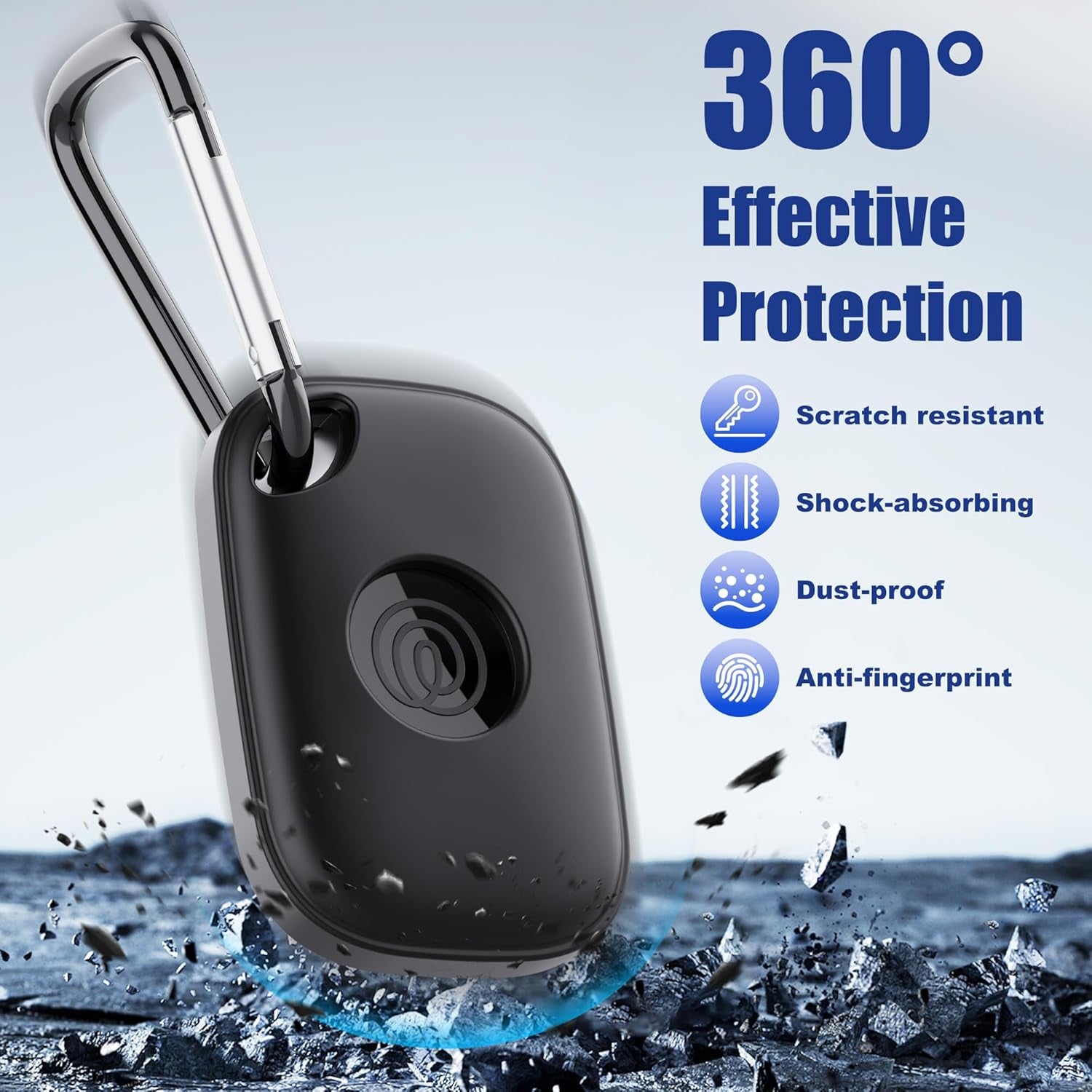 Case for Tile Life360 Pro (2024) Bluetooth Tracker with Keychain 2-Pack, Soft Silicone Cover Holder Key Ring Clip for Tile GPS Item Itag Finders Accessories, for Pet, Bags, Kids, Keys, Luggage