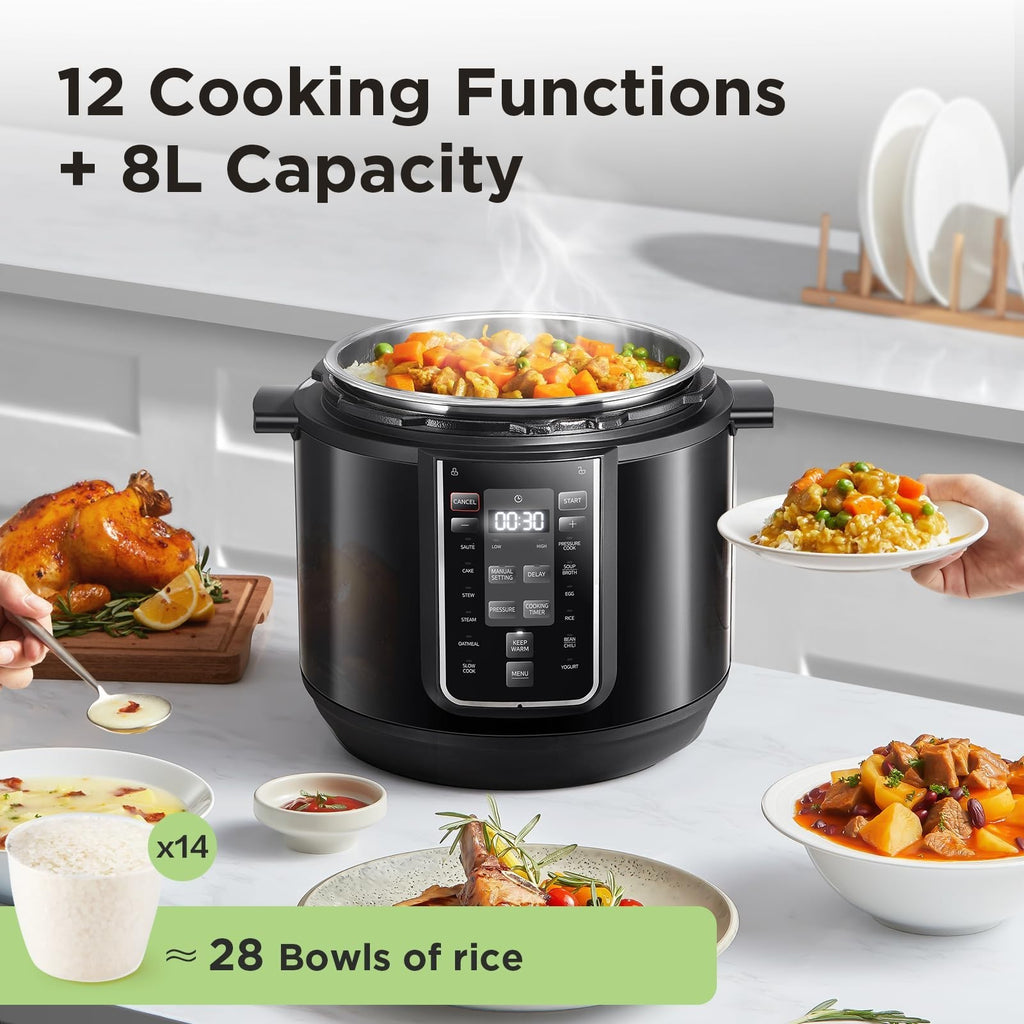 Midea Pressure Cooker Midea Pressure Cooker with 12 Presets and 7.6L Multi Cooke