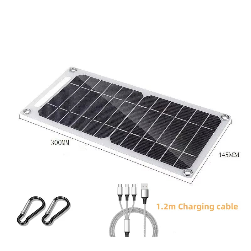 Solar Panel 5V USB Type-C Charge Portable Flexible Kit Lightweigh Mini System for Phones Car Camping Hiking Power Banks IP65