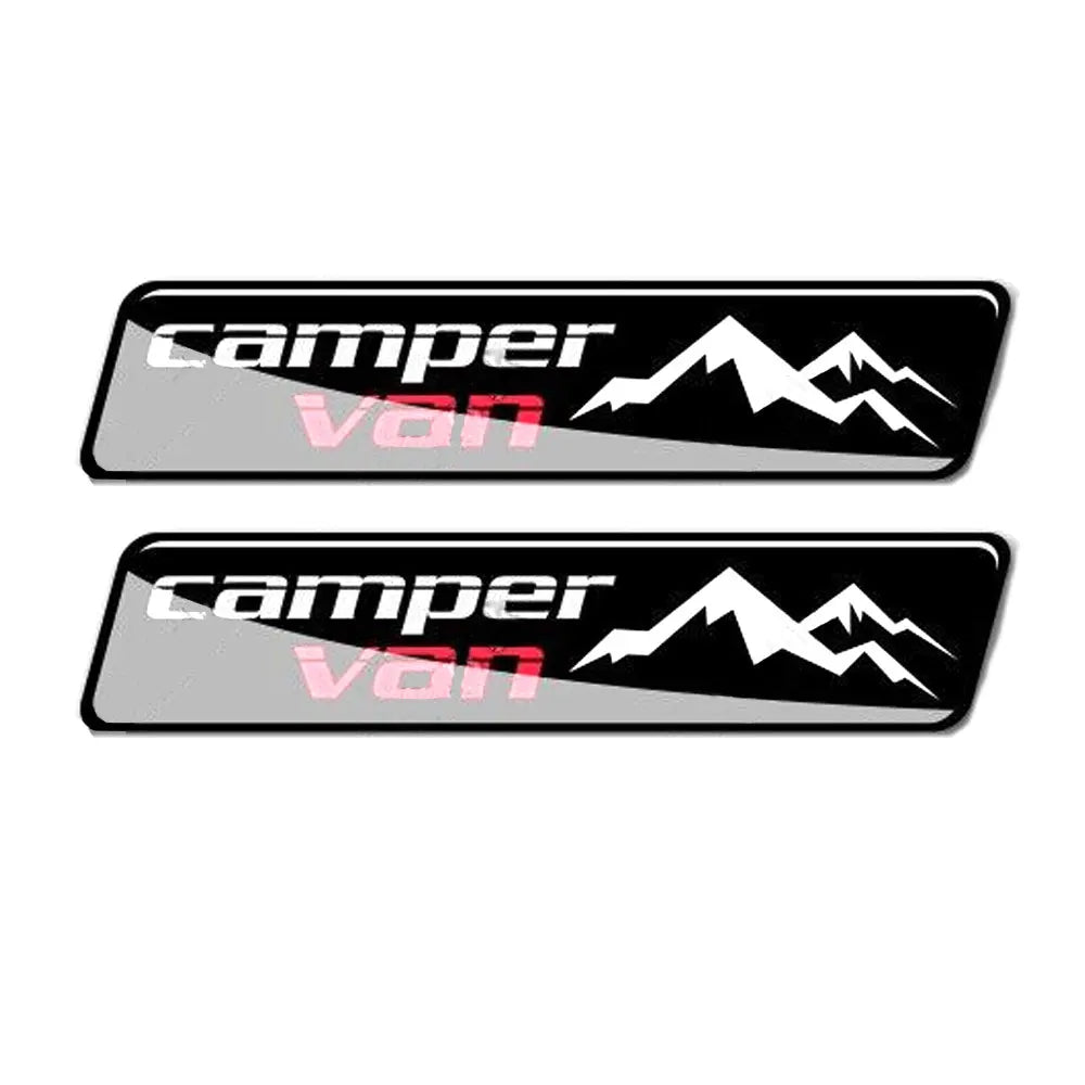 2Pcs Campervan Stickers 147 Vanlife Camper Van Decals 3D Domed Gel Decal Sticker Badges