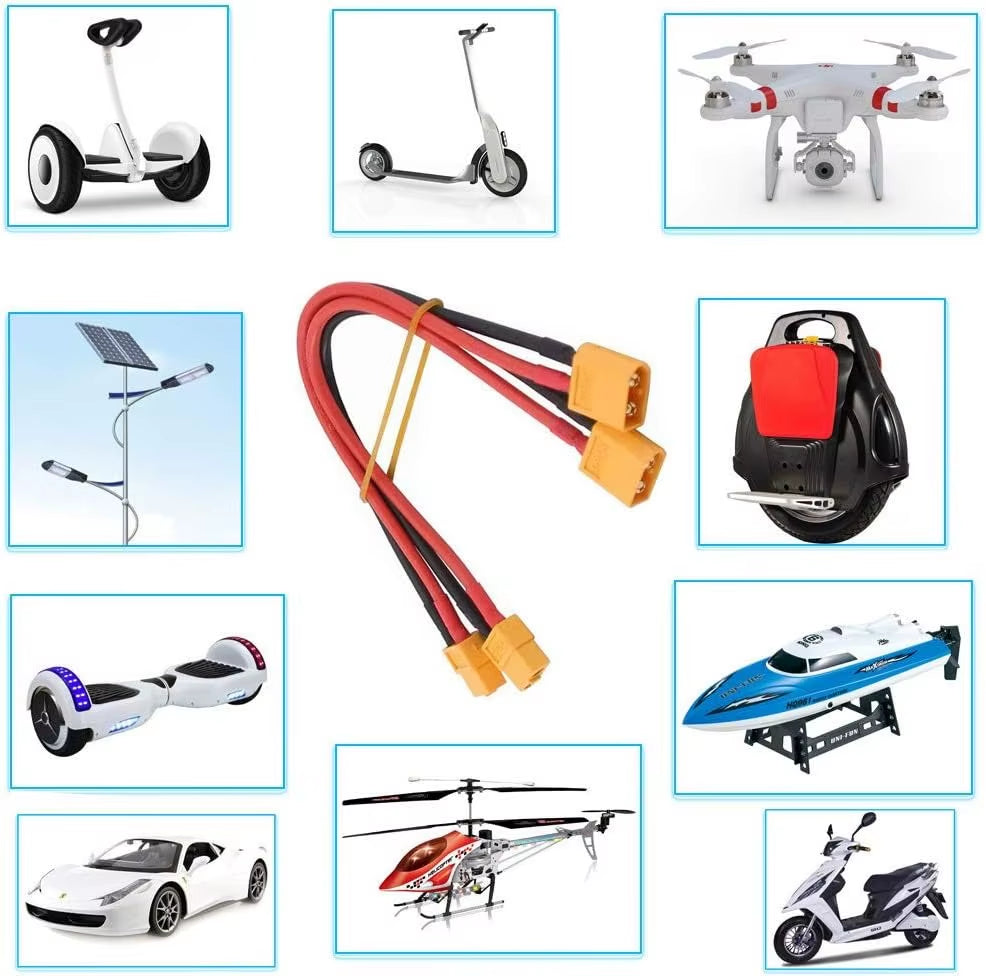 XT60 12AWG Parallel Battery Connector Male/Female Cable Dual Extension 40CM/60CM Silicone Wire for RC Battery Motor