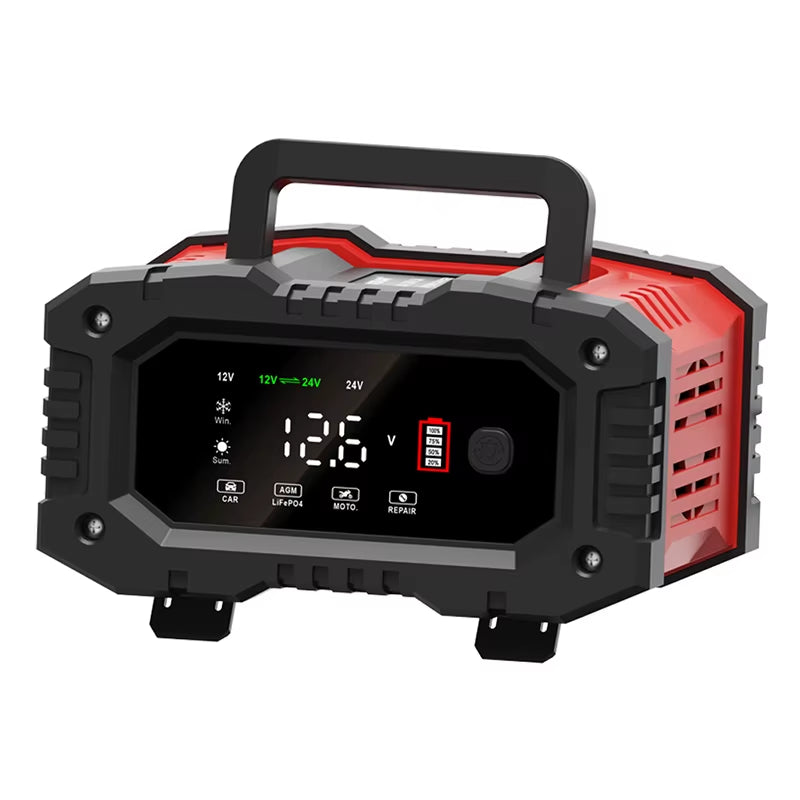 20A/10A Fully Automatic Battery Charger 12V/24V Smart Car Battery Charger for AGM GEL WET Lead Acid Fast Charging Pulse Repair